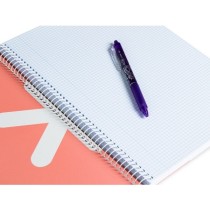 Cuaderno espiral liderpapel a4 antartik tapa dura 80h 90gr cuadro 4mm con margen color coral