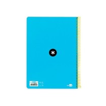 Cuaderno espiral liderpapel a4 antartik tapa dura 80h 90gr cuadro 4mm con margen color azul