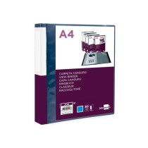 Carpeta liderpapel 80 fundas canguro pp din a4 azul translucido portada y lomo personalizable