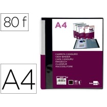 Carpeta liderpapel 80 fundas canguro pp din a4 negro opaco portada y lomo personalizable