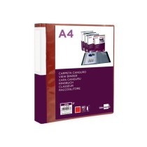 Carpeta liderpapel 60 fundas canguro pp din a4 rojo translucido portada y lomo personalizable