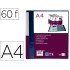 Carpeta liderpapel 60 fundas canguro pp din a4 azul translucido portada y lomo personalizable