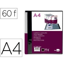 Carpeta liderpapel 60 fundas canguro pp din a4 negro opaco portada y lomo personalizable