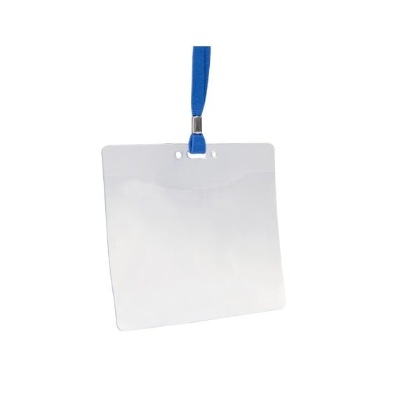 Identificador q-connect con cordon plano azul a6 154x127 mm apertura superior