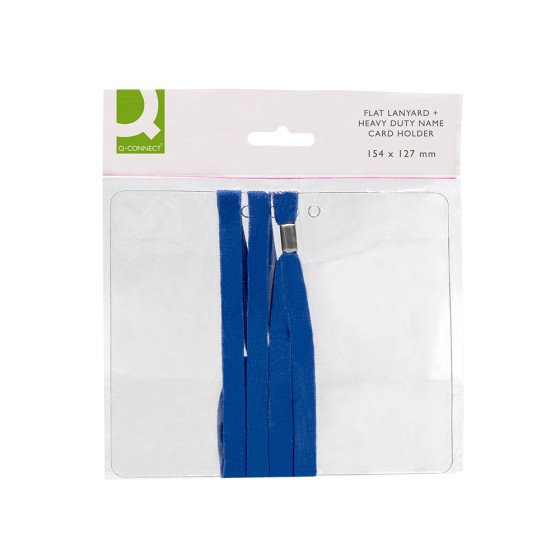 Identificador q-connect con cordon plano azul a6 154x127 mm apertura superior