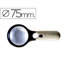 Lupa q-connect electrica aro abs 75 mm 3 aumentos 3 bombillas led