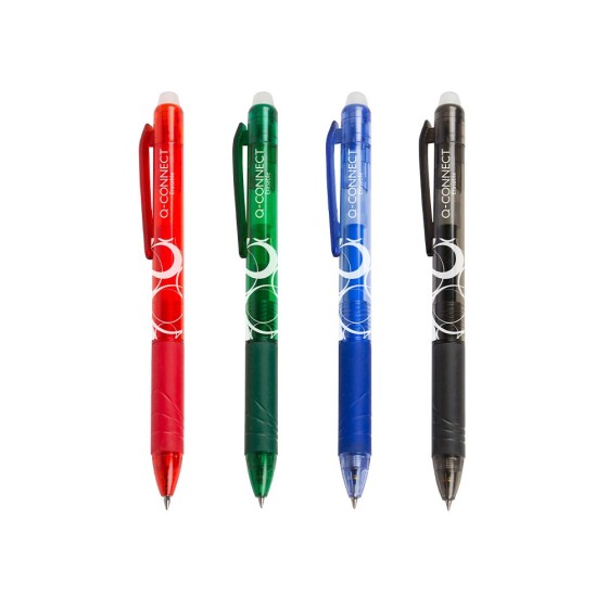 Boligrafo q-connect retractil borrable 0,7 mm color rojo