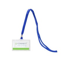 Identificador q-connect kf17112 con cordon plano azul y apertura lateral 94x60 mm