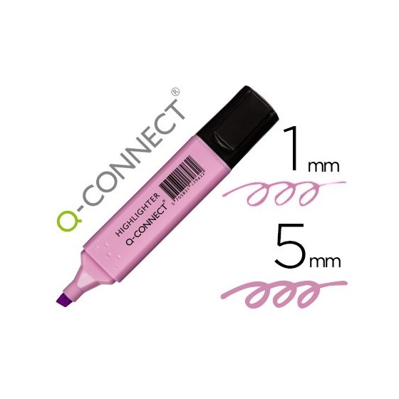 Rotulador q-connect fluorescente pastel violeta punta biselada