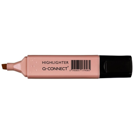 Rotulador q-connect fluorescente pastel rosa punta biselada