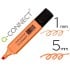 Rotulador q-connect fluorescente pastel naranja punta biselada