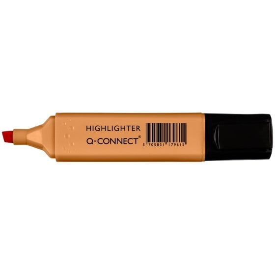 Rotulador q-connect fluorescente pastel naranja punta biselada