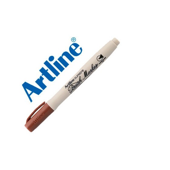 Rotulador artline supreme brush pintura base de agua punta tipo pincel trazo variable marron