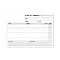 Talonario liderpapel entregas cuarto original y copia t229 apaisado texto en catalan