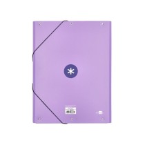 Carpeta liderpapel antartik gomas a4 3 solapas carton forrado color lavanda