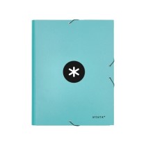 Carpeta liderpapel antartik gomas a4 3 solapas carton forrado color menta