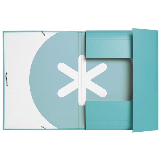 Carpeta liderpapel antartik gomas a4 3 solapas carton forrado color menta