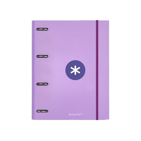 Carpeta con recambio liderpapel antartik a4 cuadro 5mm forrada 4 anillas 25mm color lavanda