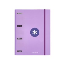 Carpeta con recambio liderpapel antartik a4 cuadro 5mm forrada 4 anillas 25mm color lavanda