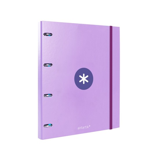 Carpeta con recambio liderpapel antartik a4 cuadro 5mm forrada 4 anillas 25mm color lavanda