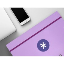 Carpeta con recambio liderpapel antartik a4 cuadro 5mm forrada 4 anillas 25mm color lavanda
