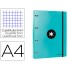 Carpeta con recambio liderpapel antartik a4 cuadro 5mm forrada 4 anillas 25mm color menta
