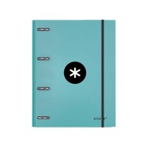 Carpeta con recambio liderpapel antartik a4 cuadro 5mm forrada 4 anillas 25mm color menta