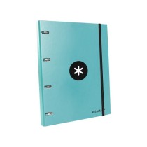 Carpeta con recambio liderpapel antartik a4 cuadro 5mm forrada 4 anillas 25mm color menta