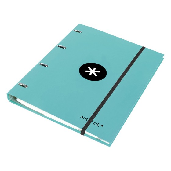 Carpeta con recambio liderpapel antartik a4 cuadro 5mm forrada 4 anillas 25mm color menta