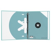 Carpeta con recambio liderpapel antartik a4 cuadro 5mm forrada 4 anillas 25mm color menta