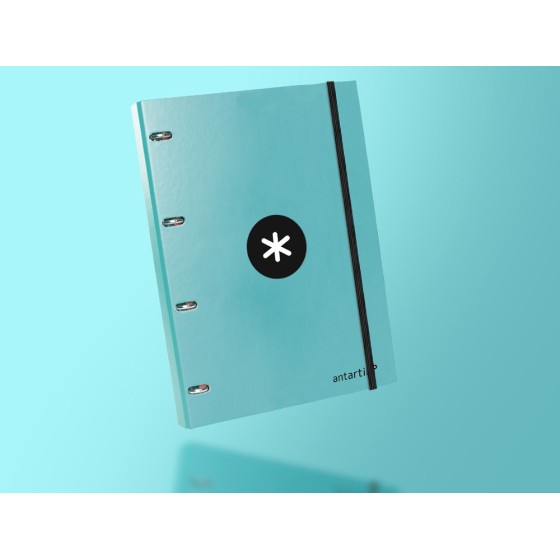 Carpeta con recambio liderpapel antartik a4 cuadro 5mm forrada 4 anillas 25mm color menta