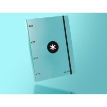 Carpeta con recambio liderpapel antartik a4 cuadro 5mm forrada 4 anillas 25mm color menta