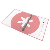 Carpeta con recambio liderpapel antartik a4 cuadro 5mm forrada 4 anillas 25mm color coral