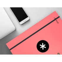 Carpeta con recambio liderpapel antartik a4 cuadro 5mm forrada 4 anillas 25mm color coral