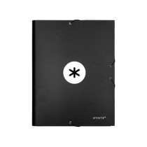 Carpeta liderpapel antartik gomas a4 3 solapas carton forrado color negro