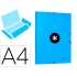 Carpeta liderpapel antartik gomas a4 3 solapas carton forrado color azul