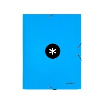 Carpeta liderpapel antartik gomas a4 3 solapas carton forrado color azul
