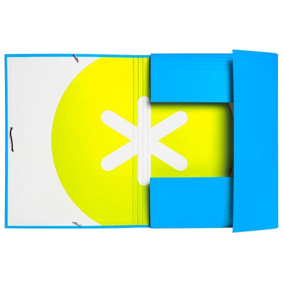 Carpeta liderpapel antartik gomas a4 3 solapas carton forrado color azul