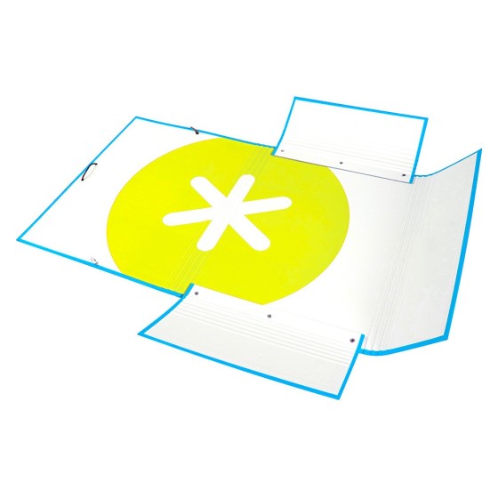 Carpeta liderpapel antartik gomas a4 3 solapas carton forrado color azul