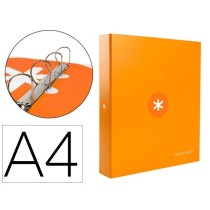 Carpeta 4 anillas 40 mm mixtas liderpapel antartik a4 forrada color mostaza