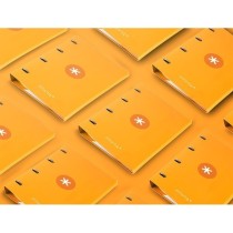 Carpeta con recambio liderpapel antartik a4 cuadro 5 mm forrada 4 anillas 40mm redondas color mostaza