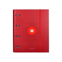 Carpeta con recambio liderpapel antartik a4 cuadro 5 mm forrada 4 anillas 40mm redondas color frambuesa
