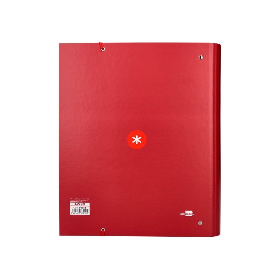 Carpeta con recambio liderpapel antartik a4 cuadro 5 mm forrada 4 anillas 40mm redondas color frambuesa