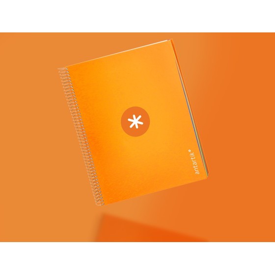 Cuaderno espiral liderpapel a4 micro antartik tapa forrada120h 100 gr cuadro 5mm 5 banda4 taladros color mostaza