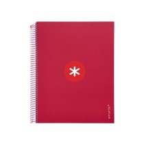 Cuaderno espiral liderpapel a4 micro antartik tapa forrada120h 100 gr cuadro 5mm 5 banda4 taladros color frambuesa