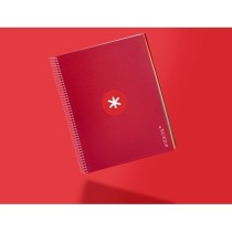 Cuaderno espiral liderpapel a4 micro antartik tapa forrada120h 100 gr cuadro 5mm 5 banda4 taladros color frambuesa
