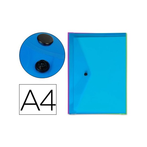 Carpeta liderpapel dossier broche transparente din a4 colores surtidos paquete de 5 retractilado