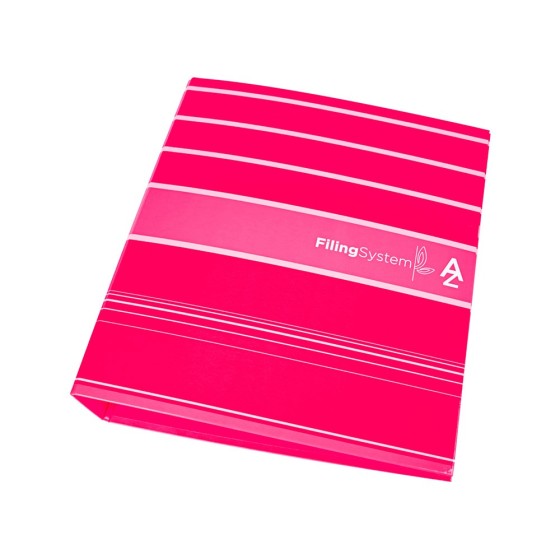 Archivador de palanca liderpap el a4 filing system forrado sin rado lomo 80mm rosa con caja y compresor metalico