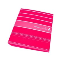 Archivador de palanca liderpap el a4 filing system forrado sin rado lomo 80mm rosa con caja y compresor metalico