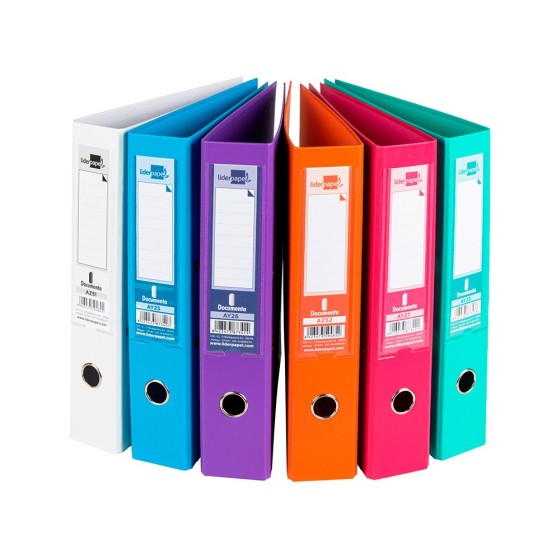 Archivador de palanca liderpapel folio documenta forrado pvc con rado lomo 75 mm colores surtidos trending